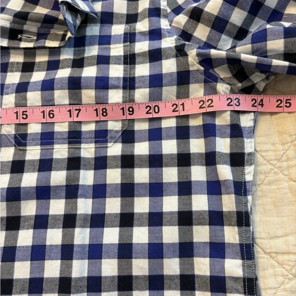 Banana Republic Grant Fit Luxe Flannel Shirt Men’s XL Blue White Checkered